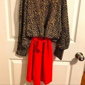 THML Orange & Cheetah print Dress